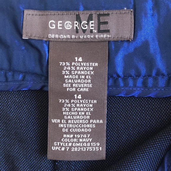 George Me by Mark Eisen crop Capri Navy color pant - Picture 7 of 10